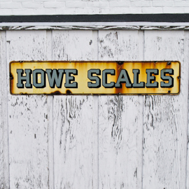 Howe Scales sign fown by the Fishers Island ferry dock.